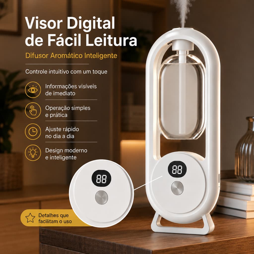 Purificador aromatizador mural sem fio névoa nanométrica cinco temporizações silencioso autonomia ampla difusor