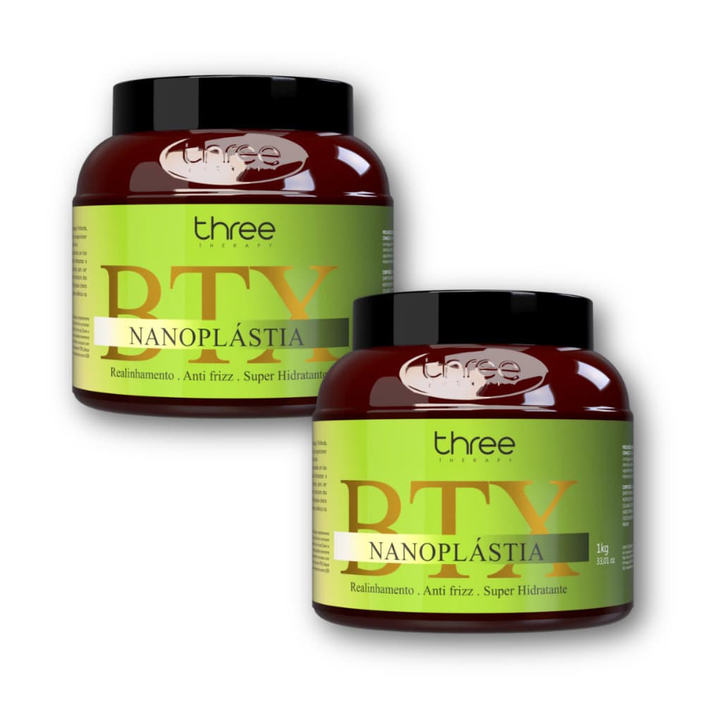 Kit 02 Und Pantovin BTX Nanoplastia 500g Three Therapy Hidratação Alinhamento Capilar