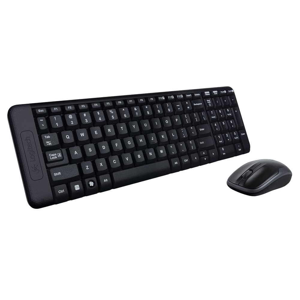 Combo Teclado E Mouse Wireless Logitech Mk220 Usb Preto Sem Fio [F133]
