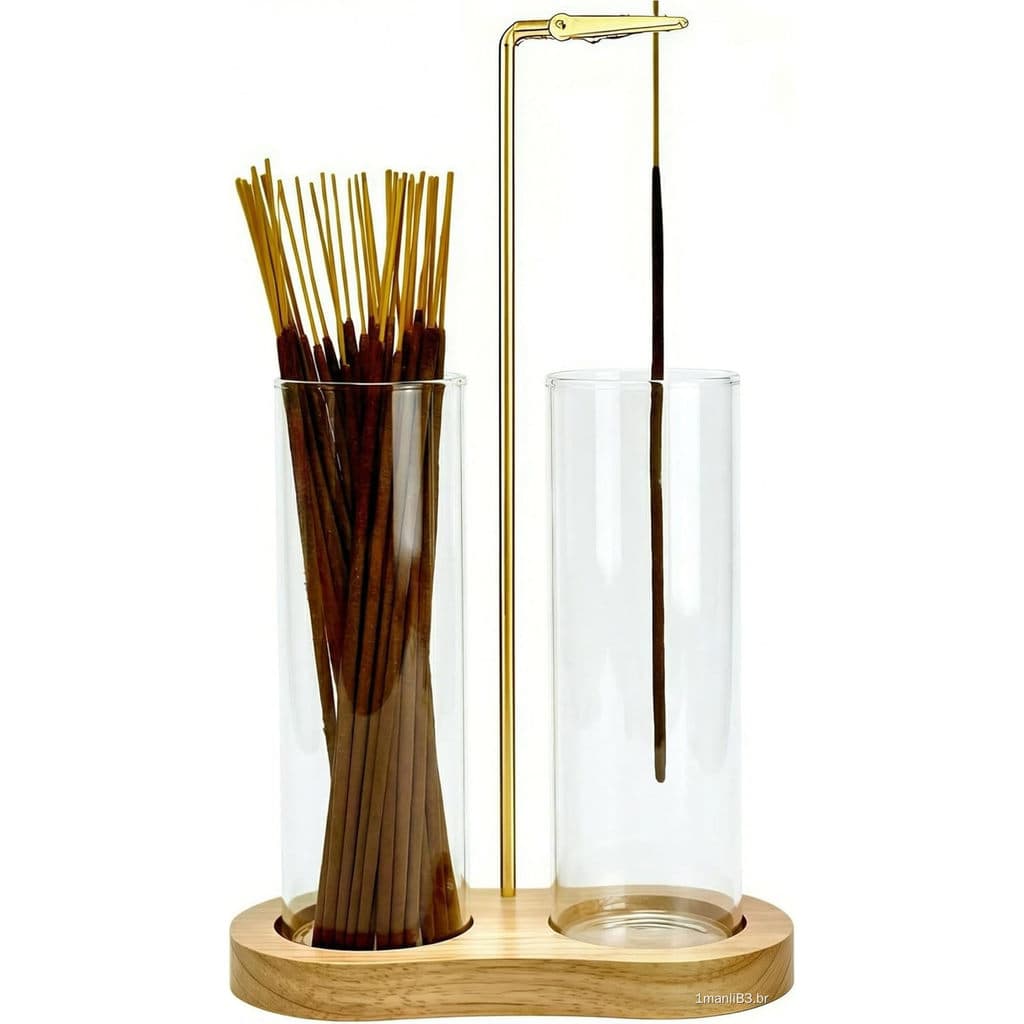 Suporte De Incenso Natural De Vidro , Queimador De Bastões Minimalista Quente Com Armazenamento Pendurado De Cabeça Para