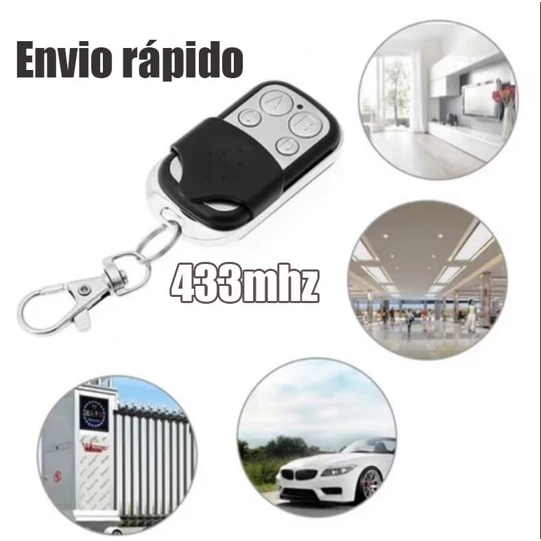 Controle Remoto Portão Elétrico Universal Chaveiro Portátil Garagem Automático 4 Botões 433 Mhz
