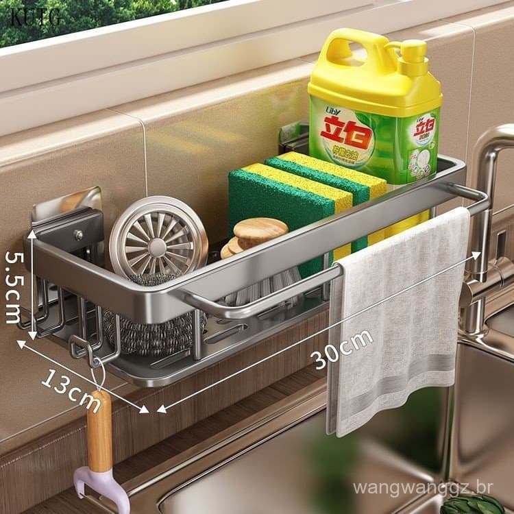 Detergente De Cozinha E Porta De Esponja Porta Detergente Pia Porta Detergente Inox Pia Sabao Cozinha GT76 HA6E