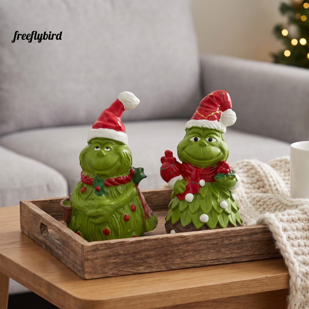 Presente De Feriado Fz Para Amigos , Enfeite De Elfo Verde Fofo , Estatueta De Natal De Resina Premium Estilo De Casa ,