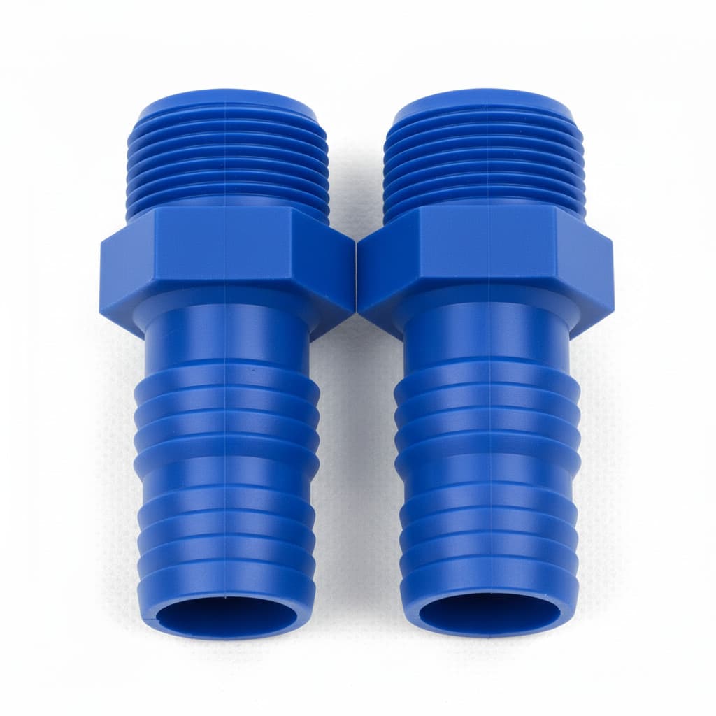 2 ADAPTADOR ESPIGÃO 1 POL MANGUEIRA PRETA DENTADO ROSCA AZUL