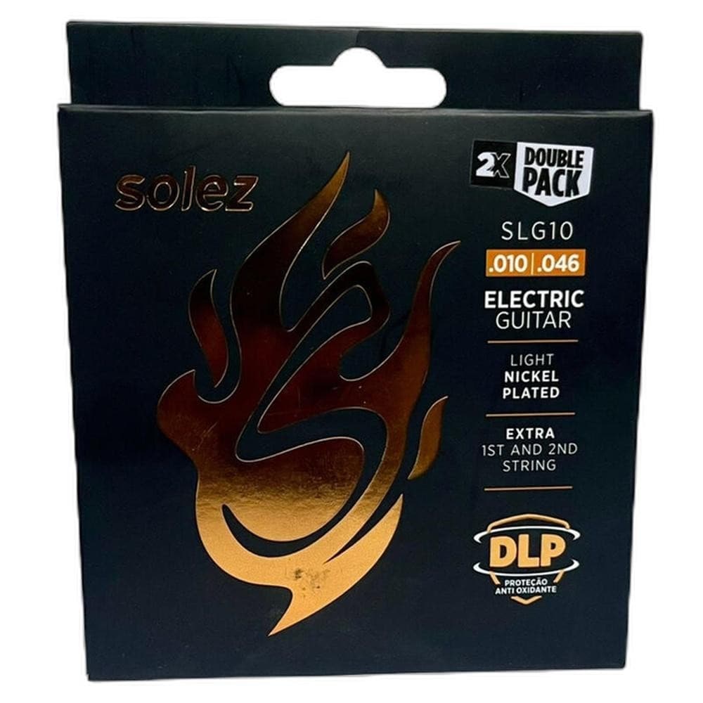 ENCORDOAMENTO SOLEZ SLG10 GUITARRA PACK 2 JOGO DE CORDAS 010