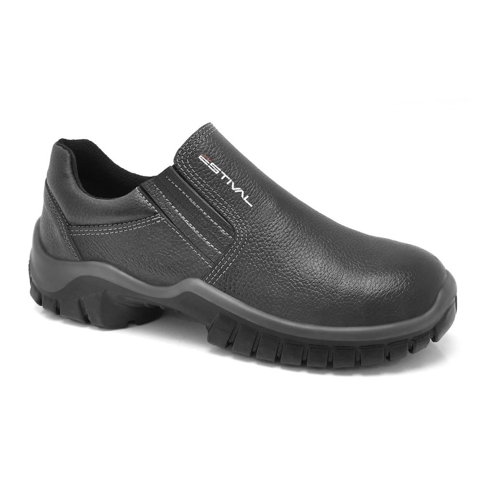 Sapato de Segurança em Couro Preto Estival - Brinde Palmilha PU - PVC CA 44676