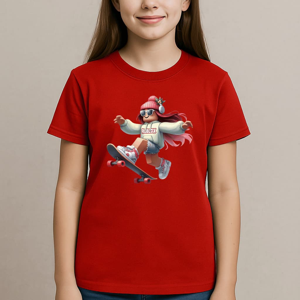 Camiseta Roblox Skate infantil juvenil camisa básica