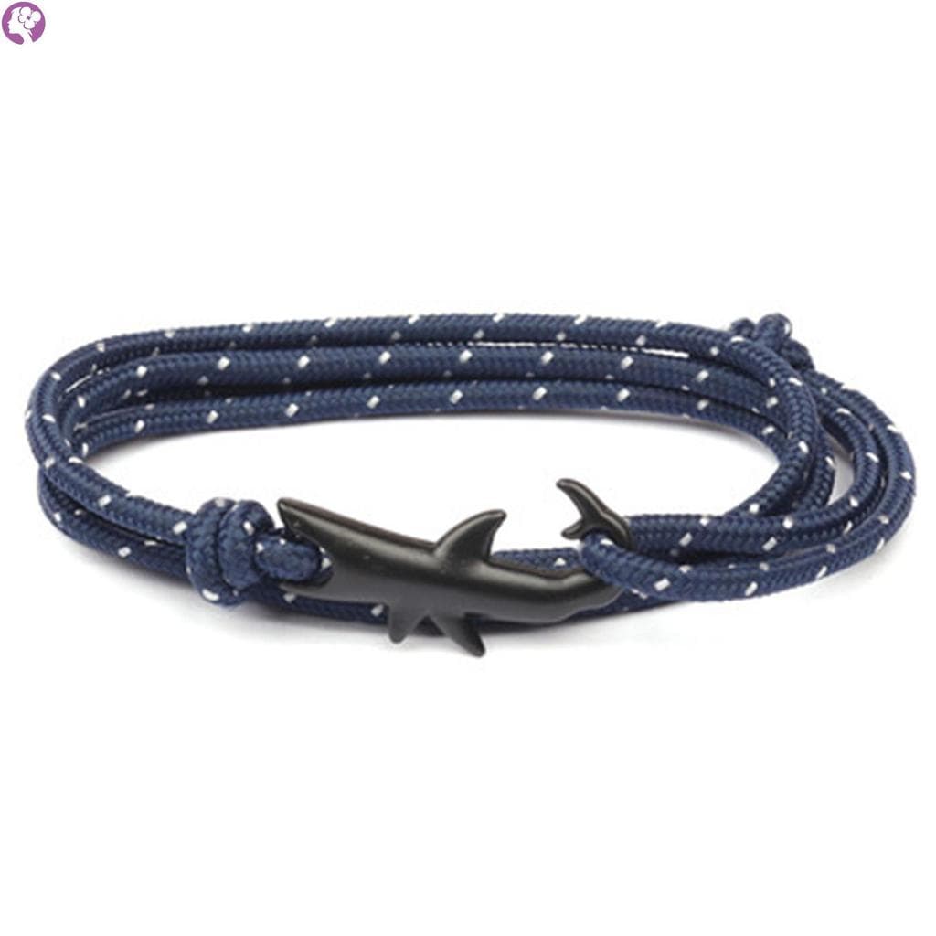 Pulseira De Tubarão Moda Punk Liga Cauda Gancho Corda Link Unissex