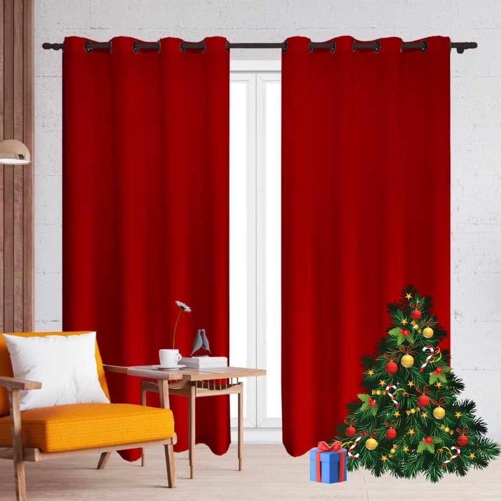 Cortina Roma 2,00 X 1,70 Decoração De Natal 2025 , Enfeite Decoração Para Sala VERMELHO