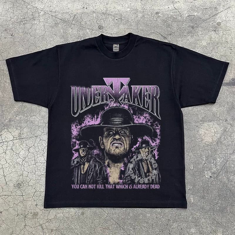 Camiseta Masculina WWE Undertaker Vintage Básica Oversized 100% Algodão Confecção Própria Unissex