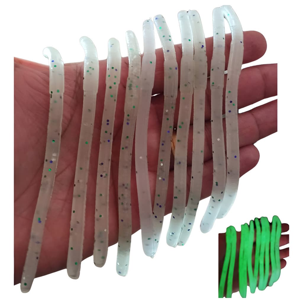 20 Isca Artificial Minhoca Minhocuçu Luminosa Glow 13cm