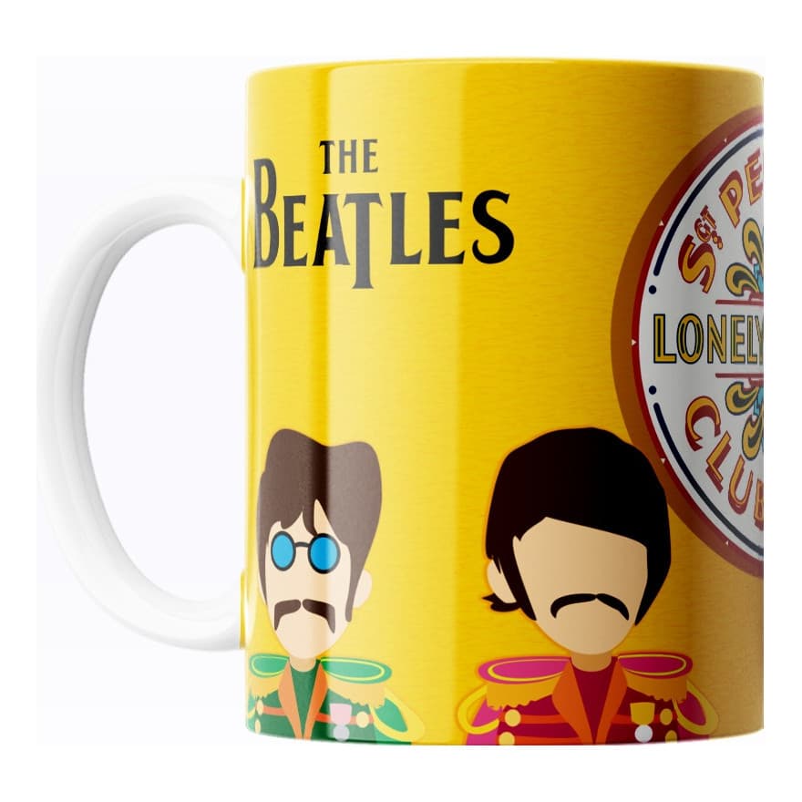 Caneca Porcelana The Beatles Sgt Peppers Em Cerâmica 325ml - Presente Personalizado
