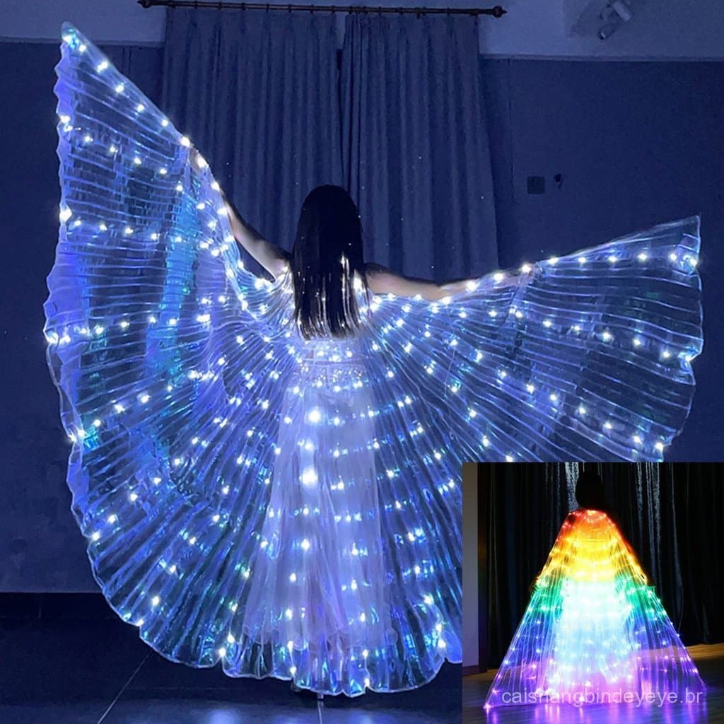 LED Fada Manto Luz Traje Borboleta Asas Brilhantes Luzes De Dança Para Palco Desempenho Festa Celebração Casamento Mostr