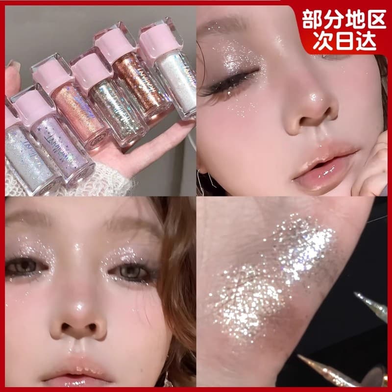 Espumante Sereia Lágrimas Sombra Líquida Super Espumante À Prova D 'Água Brilhante Pérola Glitter Deitado Bicho Da Seda