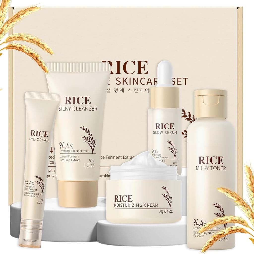 Conjunto de Cuidados com a Pele LAIKOU, Cuidados com a Pele Coreanos com Limpador de Arroz, Tônico, Sérum, Sérum para os