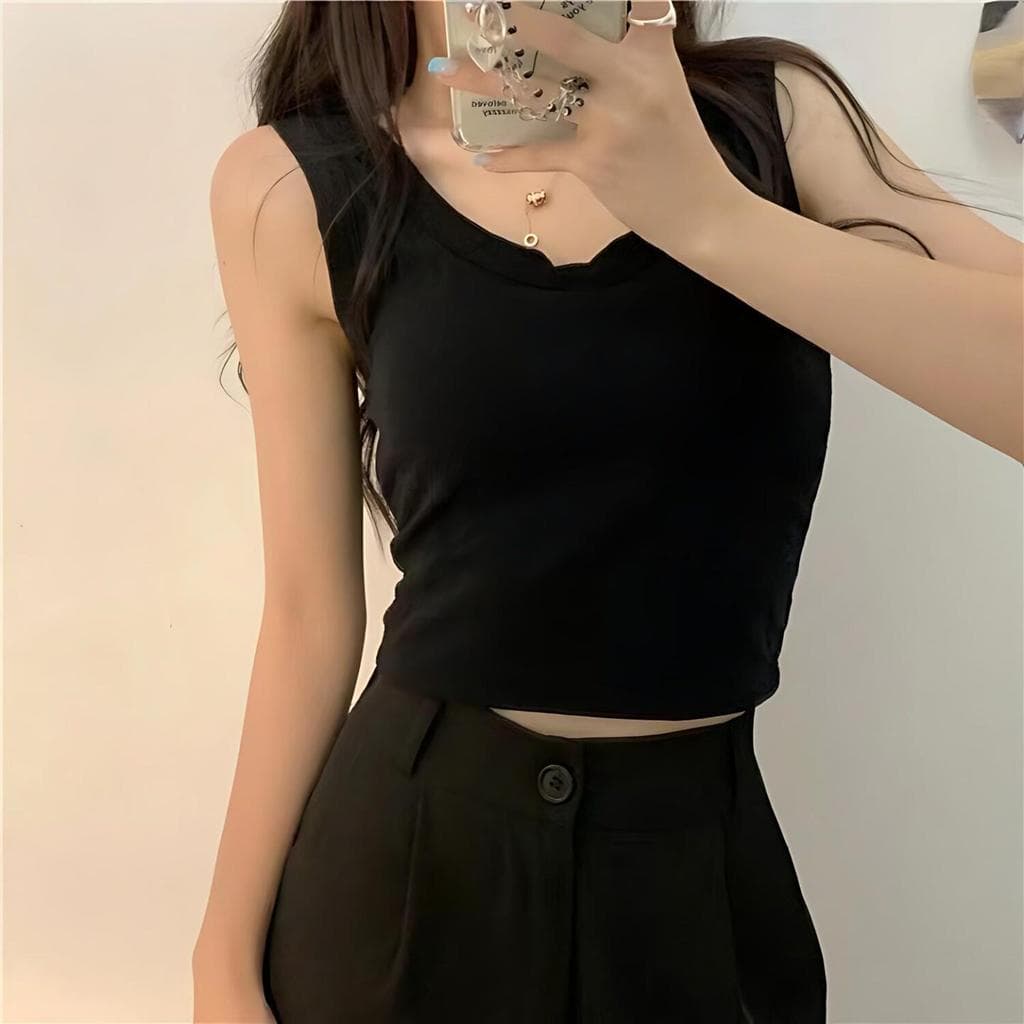 Camisola de algodão puro estilo coreano de venda quente com almofada no peito copo fixo envoltório peito exterior usar m