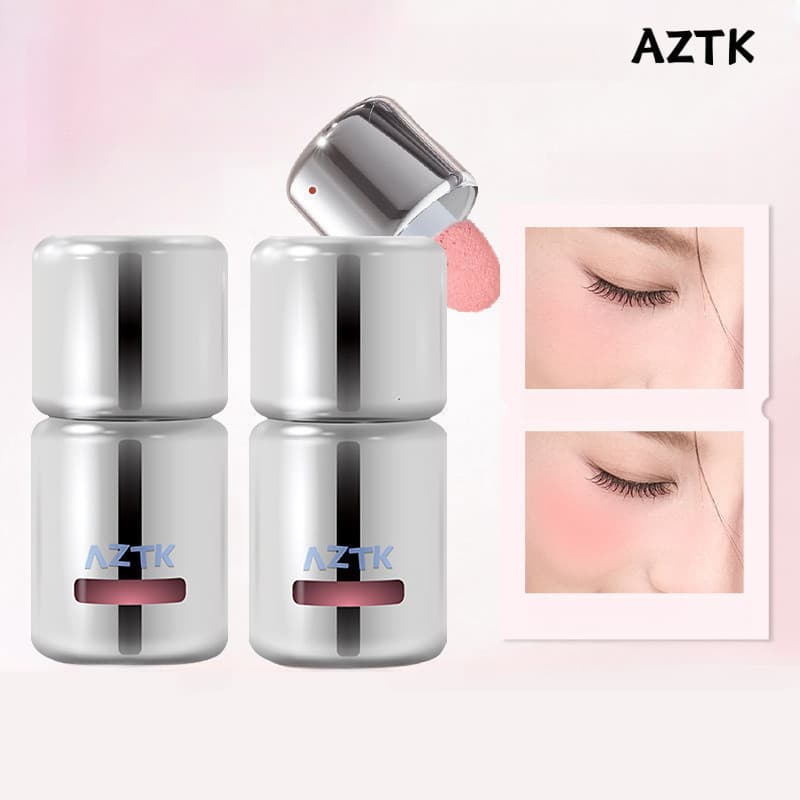AZTK Jelly Texture Liquid Blush Com Aplicador De Esponja Embutido , Multi Fresh Shades Watery Cheek Tint Blendable Natur