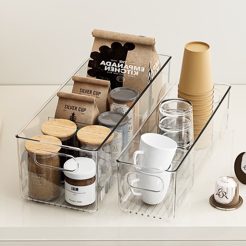 Caixa de armazenamento doméstica para lanches e bebidas, recipiente de armazenamento ampliado e reforçado, cesto de arma