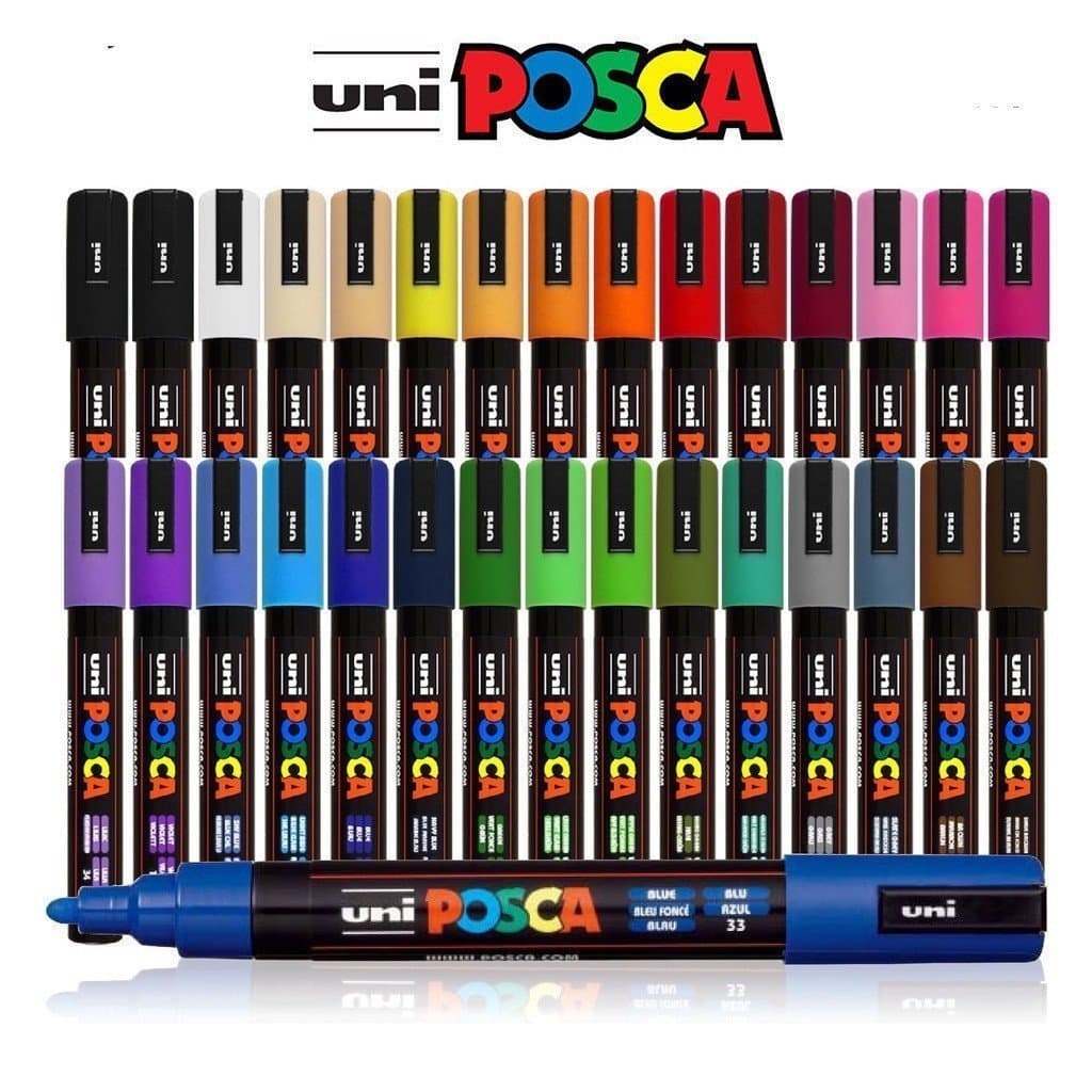 UNI POSCA Caneta Marcadora PC- 5m pc 3m 1m Poster Material De Arte Publicidade Escritório Pintura Aluno Anime Papelaria