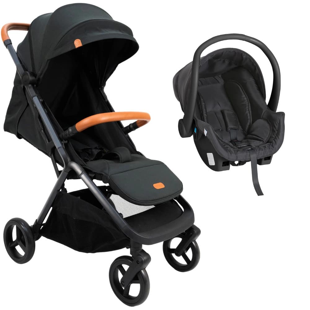 Carrinho de Bebê Alpe + Bebê Conforto Coccon Preto - Galzerano