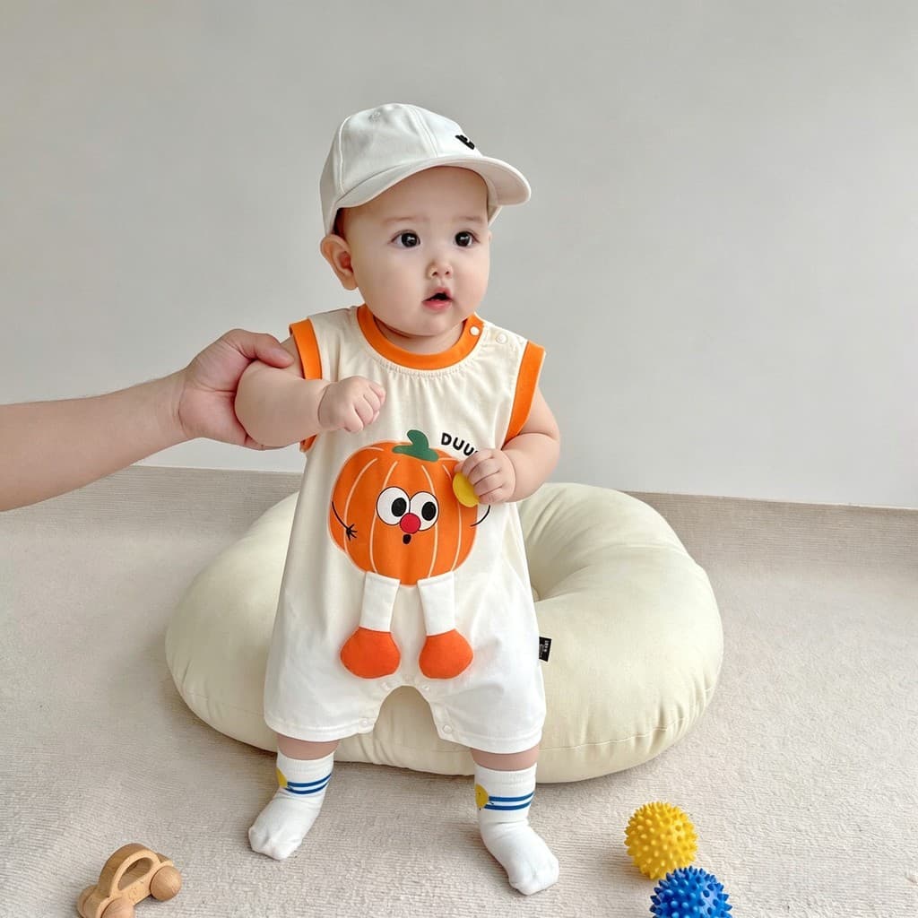 Colete infantil sem mangas macacão verão estilo fino masculino feminino bebê verão bonito macacão verão dopamina