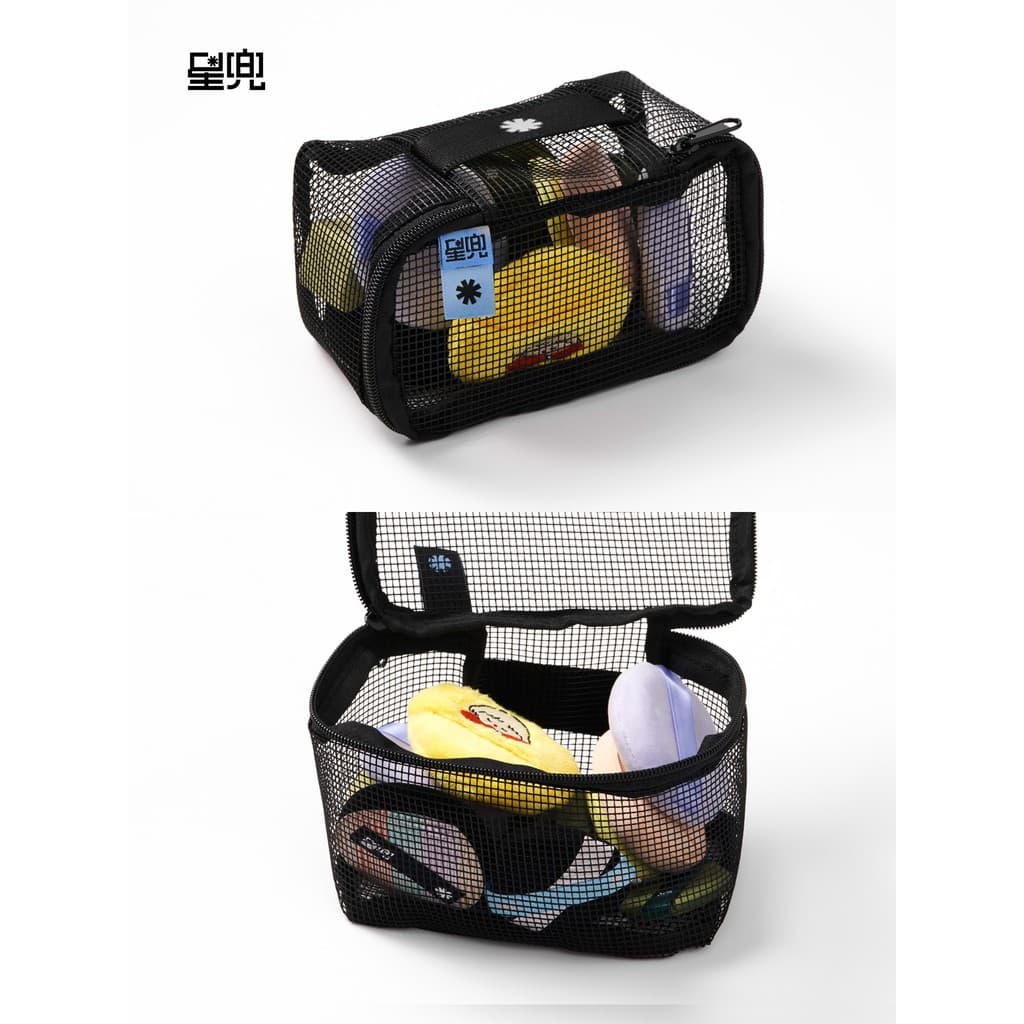 Estrela bolso grade saco cosmético Puff saco de armazenamento malha de higiene pessoal viagem portátil pequeno saco