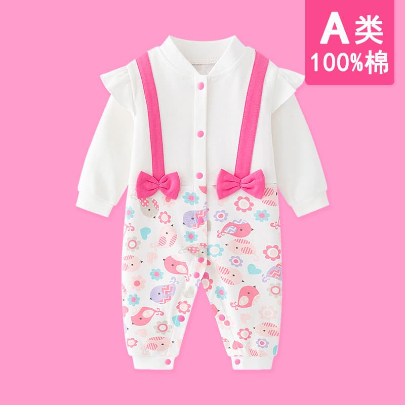 Macacão de bebê fofo de algodão puro primavera outono macacão de passeio para bebê