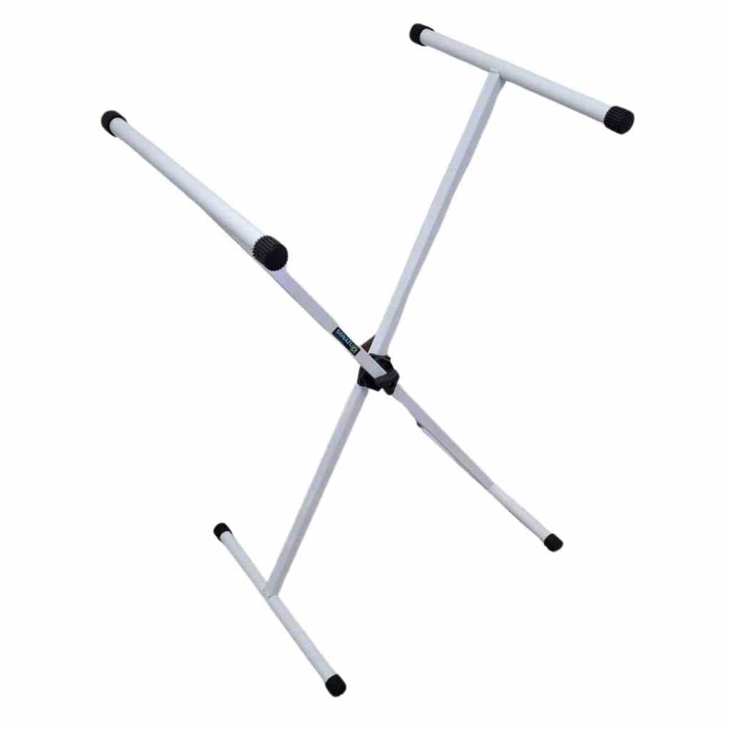 Suporte para Teclado Piano Estrutura em X com Regulagem de Altura Branco