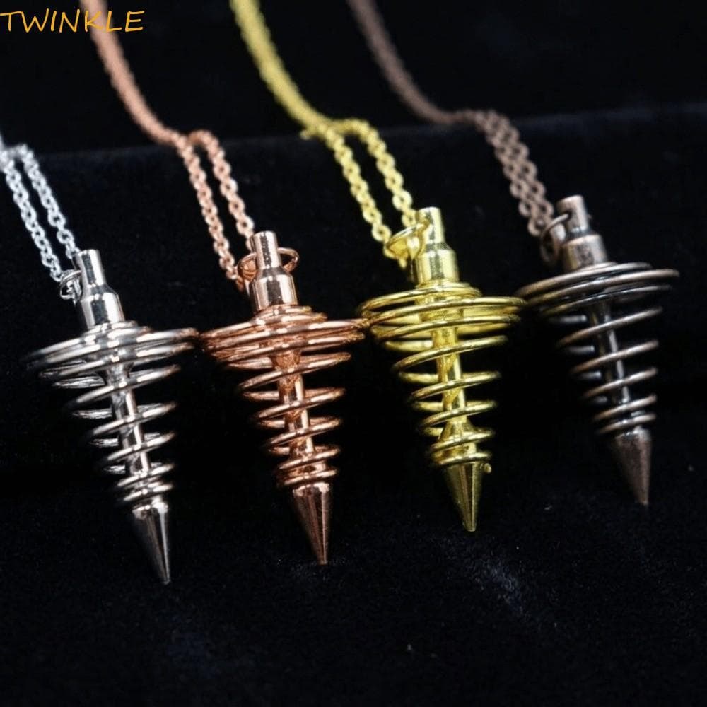 Pendulos Espirituais De Bruxa TWINKLEO , Pêndulo Isis Radiestesia De Cobre De Metal Em Cone Espiral