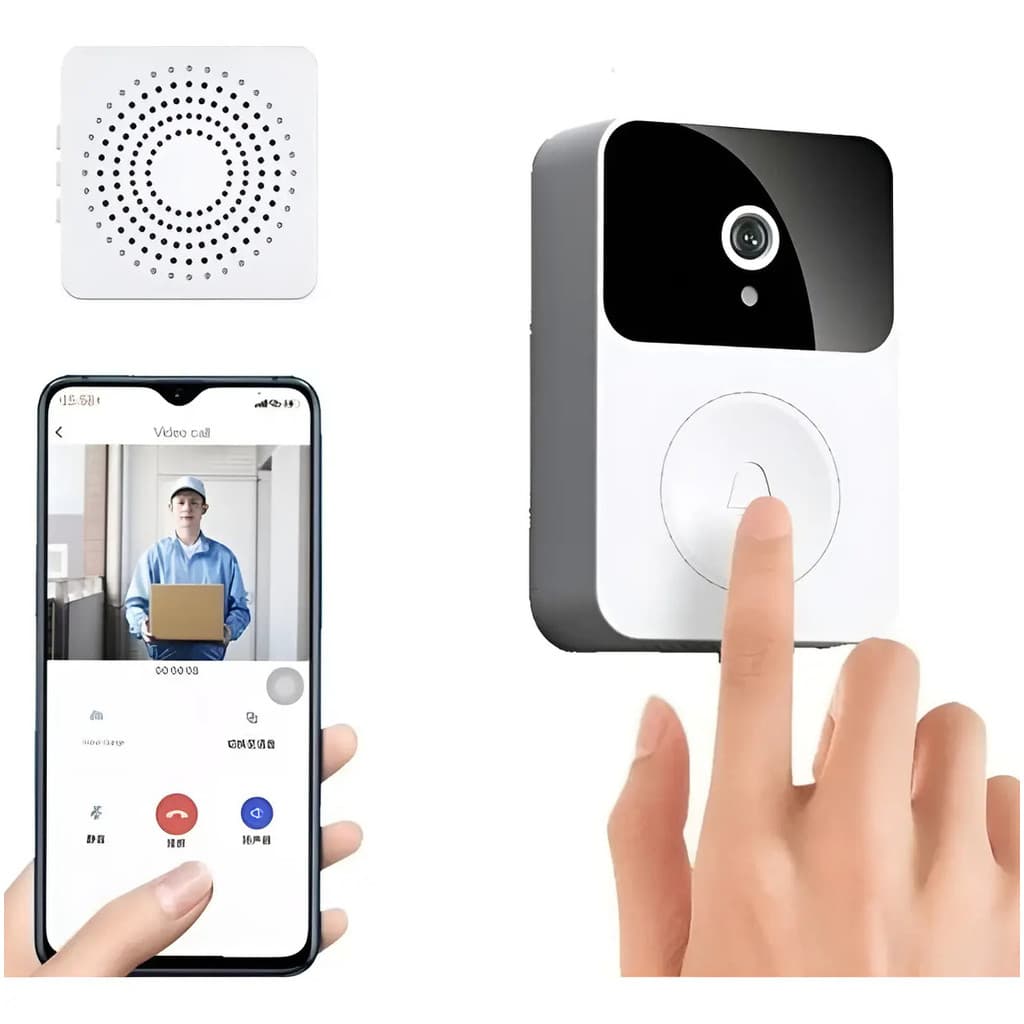 Campainha Com Câmera Vídeo Porteiro Sem Fio Wi-fi Hd