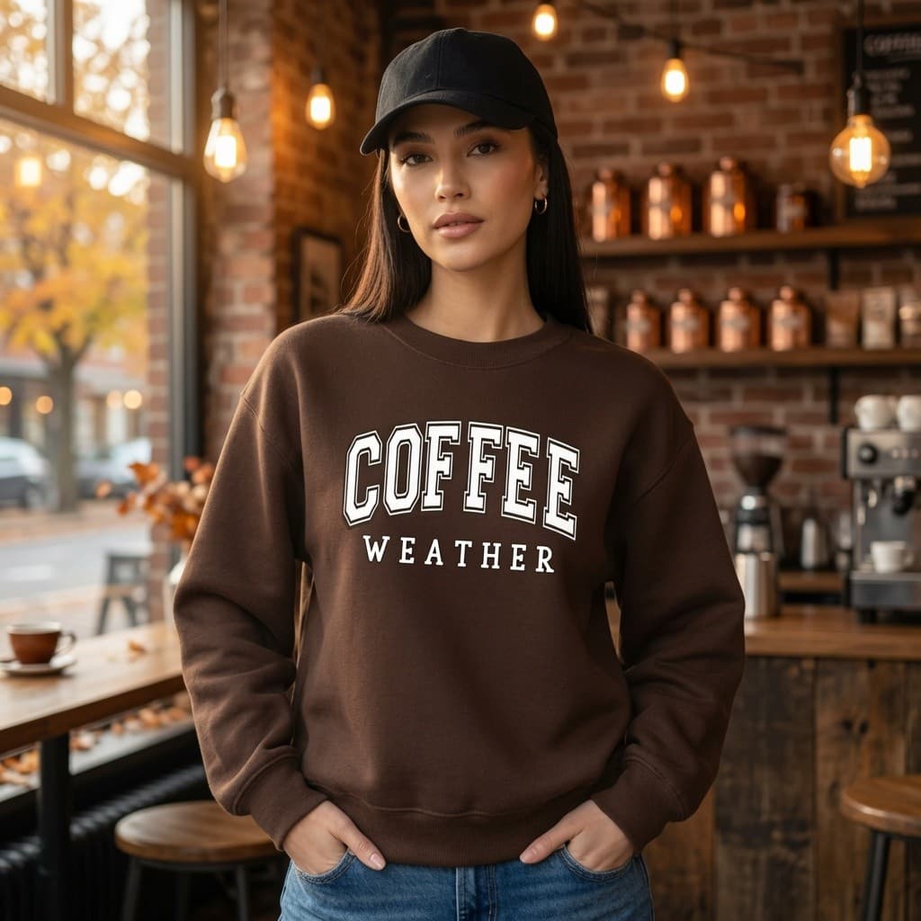 Moletom Careca Coffee Weather Gola Redonda Casaco Masculino Feminino Flanelado Unissex Inverno Blusa De Frio