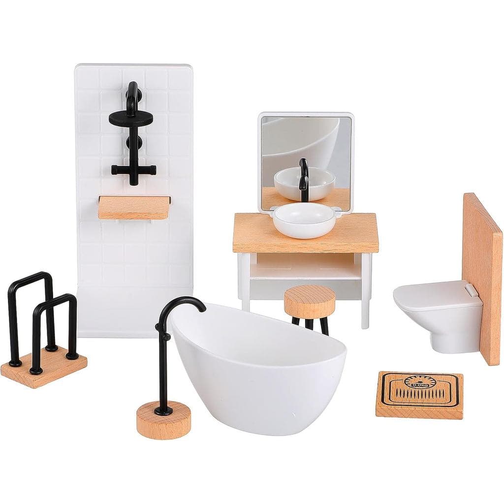 Móveis de Banheiro para Casa de Bonecas TOYANDONA Escala 1:12 - Conjunto de Móveis em Miniatura para Casa de Bonecas, Ac