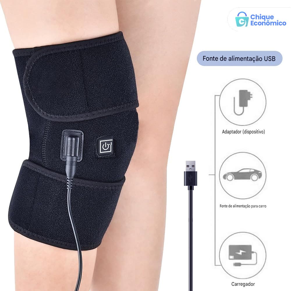 Joelheira Térmica USB Calor Infravermelho Ajustável para Uso Diário