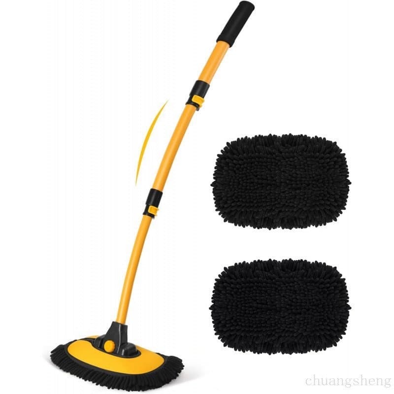 Escova para Lavagem de Carros com Cabo Longo - 15 ° Escovas Curvas para Lavagem de Carros, Escova de Limpeza em Microfib