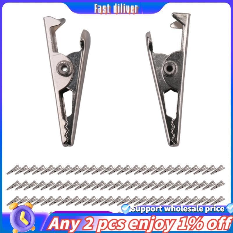100 Peças 1.06 Pol ./27mm Mini Clipes De Jacaré De Metal , Braçadeiras De Crocodilo Mola De Linha De Teste Banhadas Em T