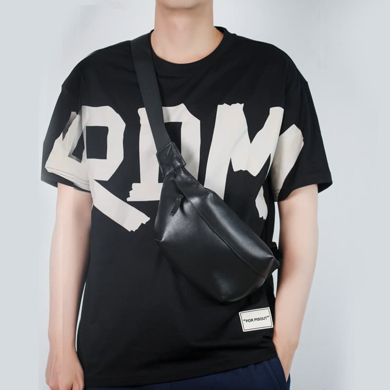 Street Street Street Wear Peito Bolsa Esportes Messenger Bolsa Couro Genuíno Primeira Camada Cintura Bolsa Grande Capaci