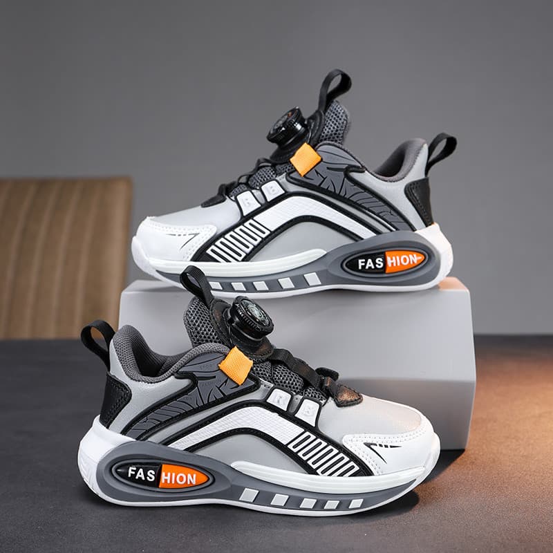 Meninos sapatos 2024 outono couro impermeável crianças sapatos esportivos médio grande malha respirável sola macia sapat