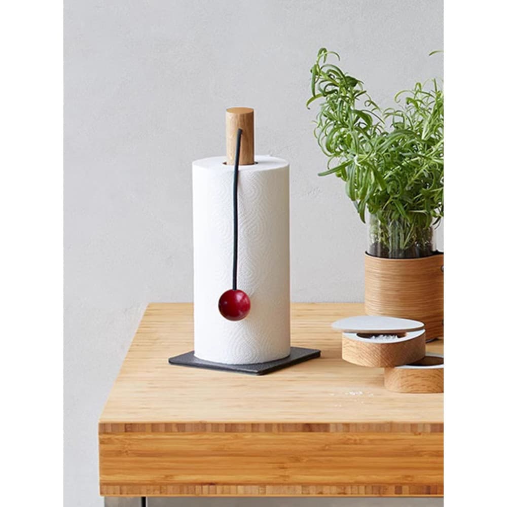 XEMO criativo suporte de toalha de cozinha Vertical suporte de toalha de mesa rolo de madeira maciça suporte de papel Ra