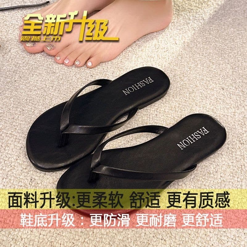 Chinelos planos femininos para uso externo, aumentando sandálias antiderrapantes para férias na praia