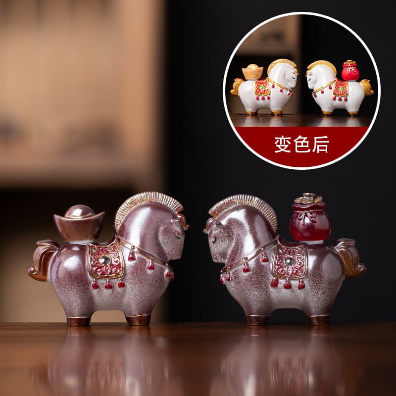 Acessórios para conjunto de chá: Bandeja de chá requintada em estilo chinês que traz fortuna, ornamentos para chá, decor