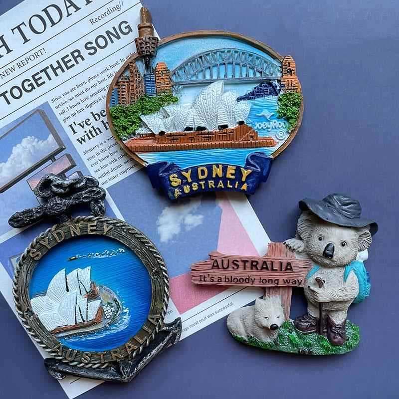 Austrália Sydney geladeira adesivos de viagem adesivos magnéticos ao redor do mundo nova zelândia Cultural criativo resi