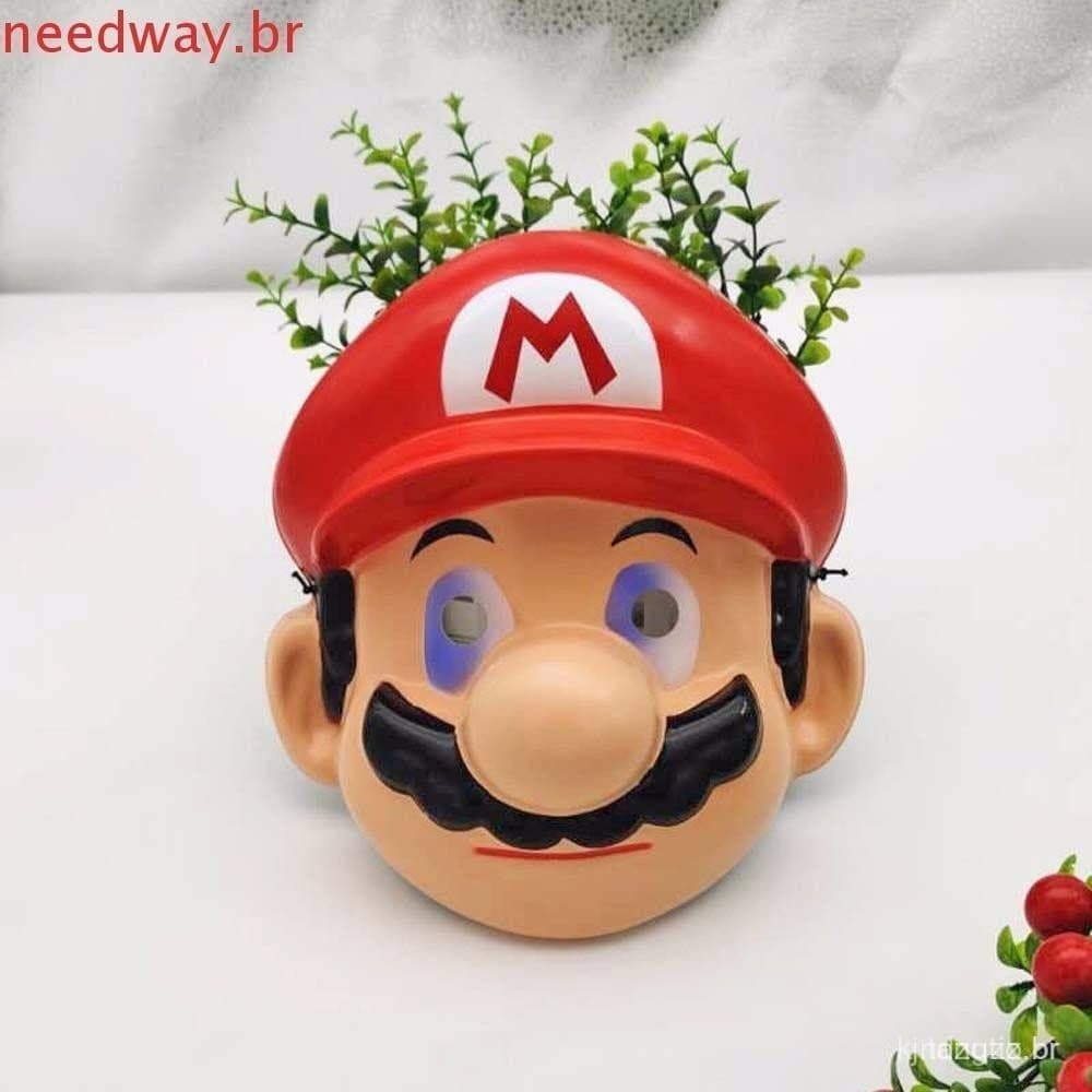 198BR Cosplay Máscara Anime Festa De Aniversário Tema Decoração Suprimentos Para Crianças Touca Mario Super Bros