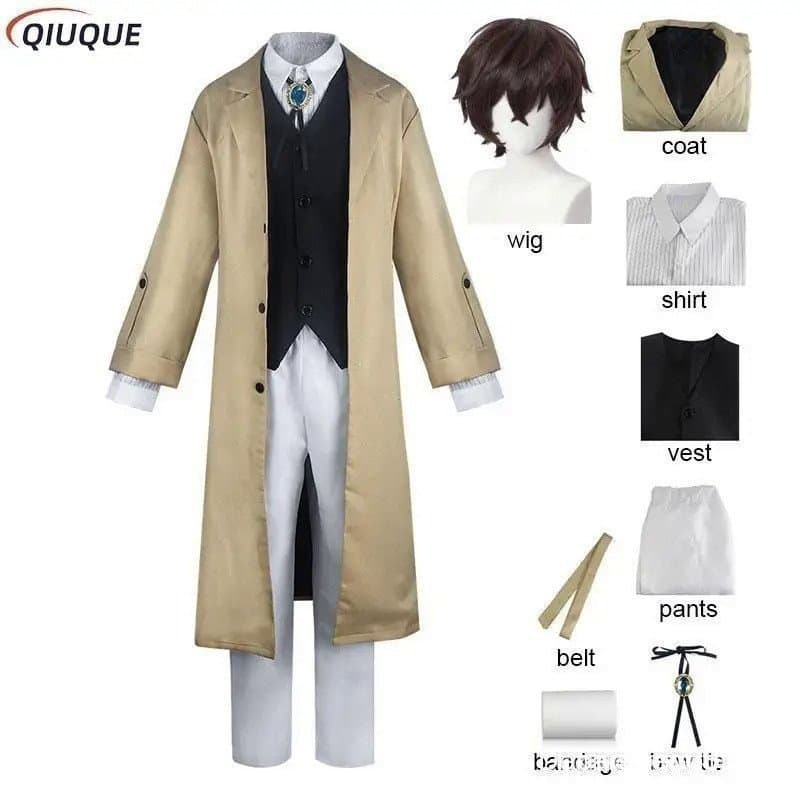 Peruca de Cosplay do Agente da Agência de Detetives Blindados Osamu Dazai para Homens e Mulheres, Fantasias de Anime XEO