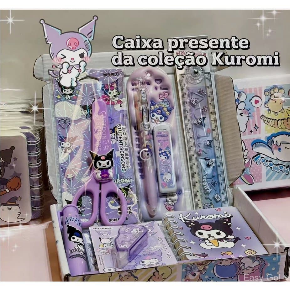 Sanrio Conjunto de papelaria Kuromi Conjunto de papelaria Kuromi Conjunto de papelaria  Conjunto de papelaria Kuromi