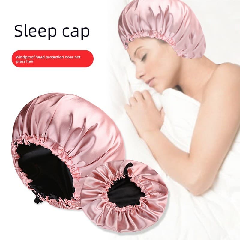 touca de cetim grande kit touca de cetim touca de cetim atacado Chapéu não pressiona o cabelo dupla face elástico à prov