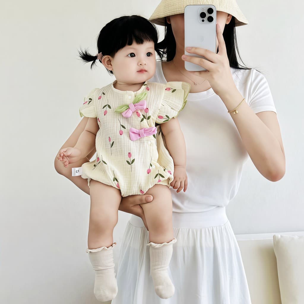 Feminino bebê bebê macacão de algodão puro verão estilo fino bebê gaze macacão verão bebê macacão camisola