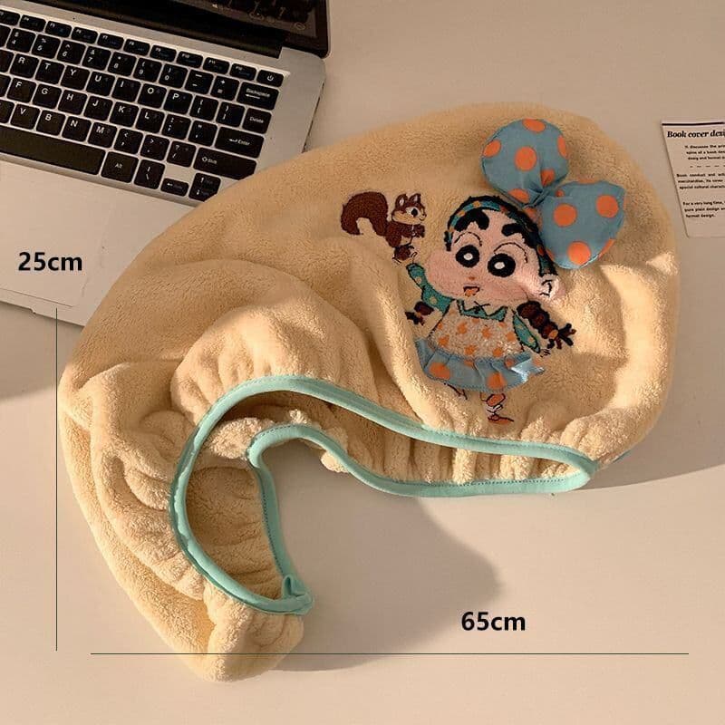 Touca de secagem de cabelo fofa de desenho animado, toalha de cabeça doméstica, ferramenta útil, secagem rápida, toalha