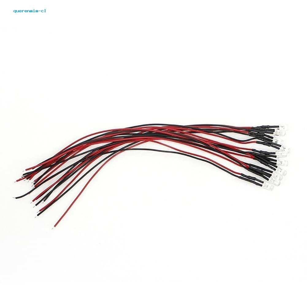 10Pcs 20cm 3mm/5mm LED Lâmpada Cabo Pré-Cabeada Luz De Diodo Emissora DC