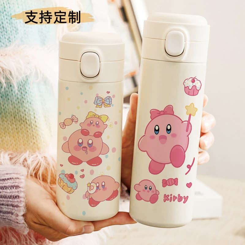 Kirby estrela kirby copo térmico crianças estudante copo de beber direto 316 copo feminino copo de água de alto valor 20