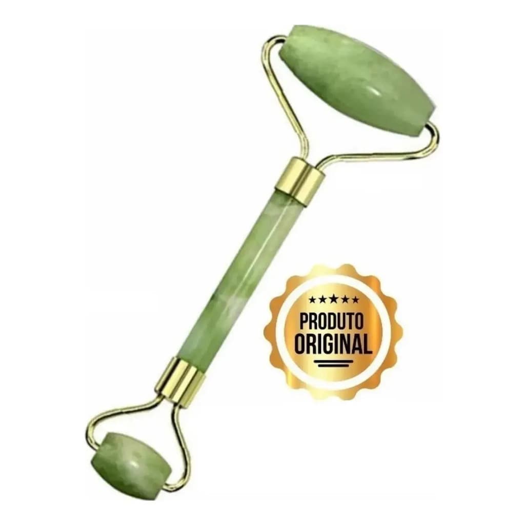 Rolo Massageador Jade Facial Roller Pedra Verde
